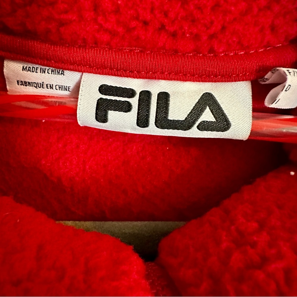 Fila Mens Size XXL Stefanos Sherpa Red Full Zip Fleece Jacket Football Season - Picture 7 of 8
